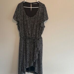 Elegant Asymmetrical Black and White Dress